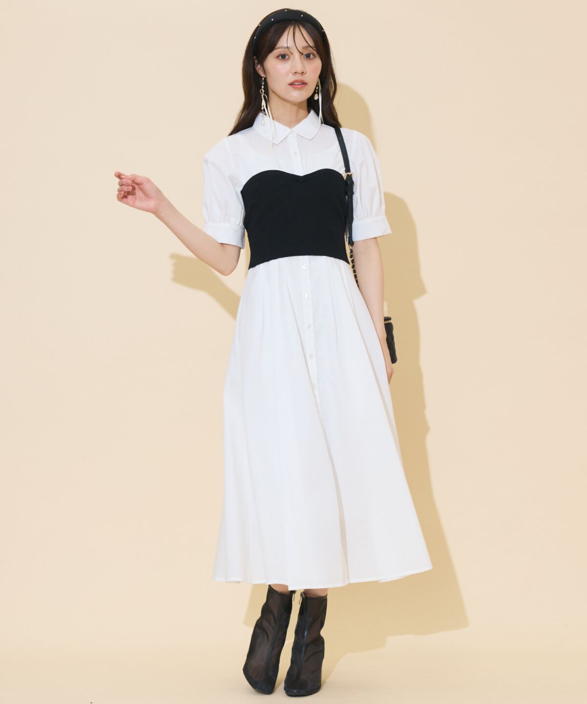 WILLSELECTION「ビスチェレイヤードタックシャツワンピース」|ワンピース|