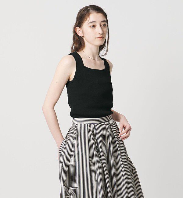 UNITED ARROWS「リブ スクエア キャミソールニット ‐ウォッシャブル‐」|タンクトップ|