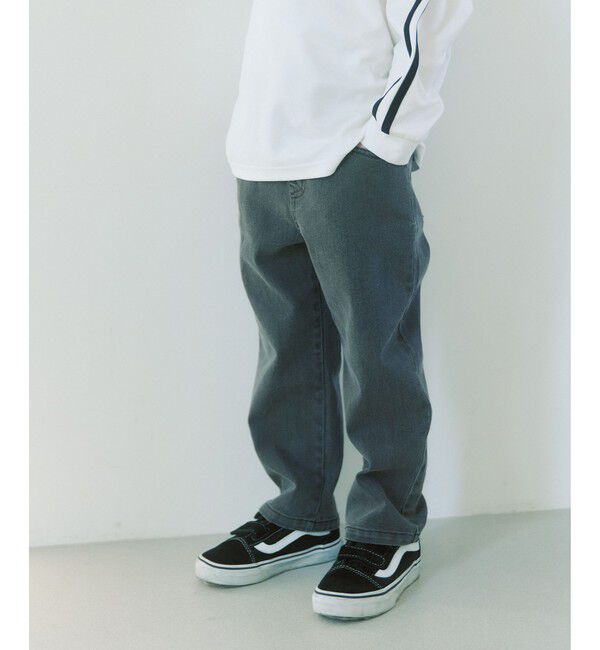 UNITED ARROWS green label relaxing「ストレッチデニム ストレートパンツ / キッズ  100cm-160cm - ストレッチ -」|デニム|BLACK