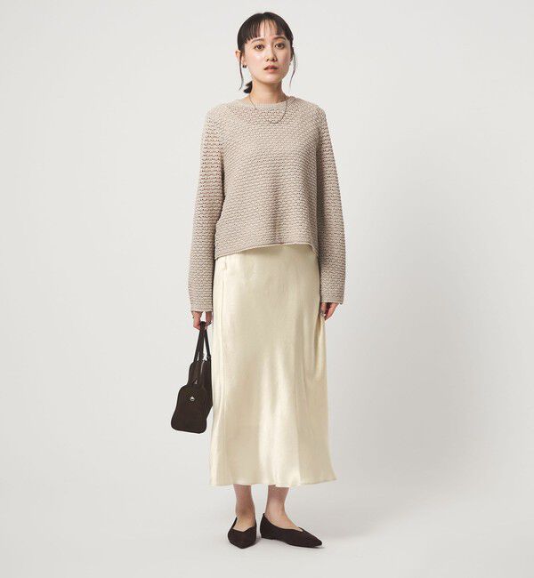 UNITED ARROWS green label relaxing「サテン ナロー スカート」|フレア|