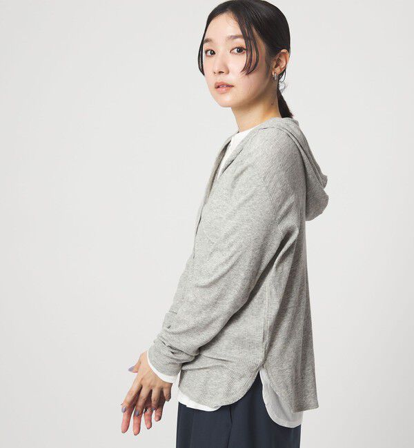 UNITED ARROWS green label relaxing「【WEB限定】＜at ease＞シアーテレコ フード ロングスリーブ カットソー」|Tシャツ・カットソー|