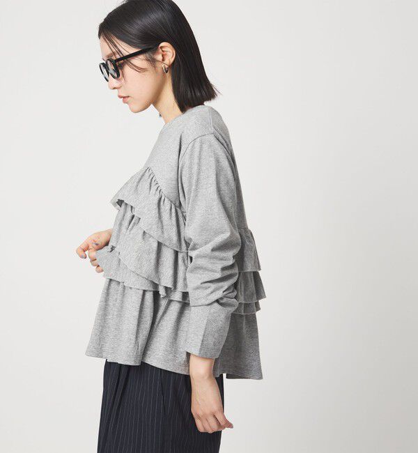 UNITED ARROWS green label relaxing「【WEB限定】＜at ease＞フロント フリル プルオーバー カットソー」|Tシャツ・カットソー|