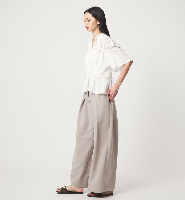 EMMEL REFINES「＜EMMEL REFINES＞EM フリルエリ シャーリング ブラウス」|シャツ・ブラウス|