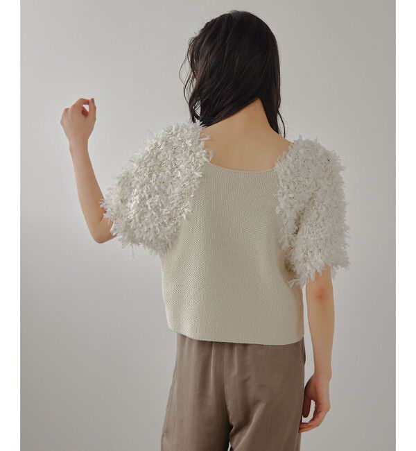 EMMEL REFINES「＜EMMEL REFINES＞EM HW テープヤーン ショートスリーブ ニット」|ニット・セーター|