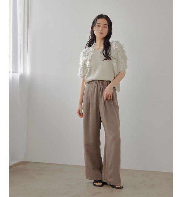 EMMEL REFINES「＜EMMEL REFINES＞EM HW テープヤーン ショートスリーブ ニット」|ニット・セーター|