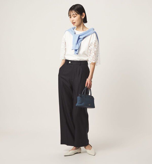 UNITED ARROWS green label relaxing「袖レース ドッキング プルオーバー カットソー」|Tシャツ・カットソー|