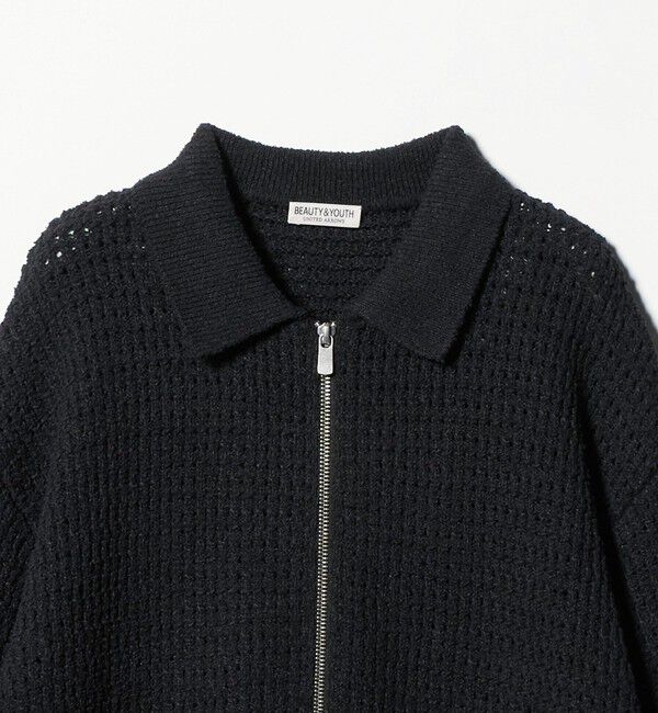 BEAUTY&YOUTH UNITED ARROWS「ブークレ レース ジップ ポロジャケット ウォッシャブル」|カーディガン|
