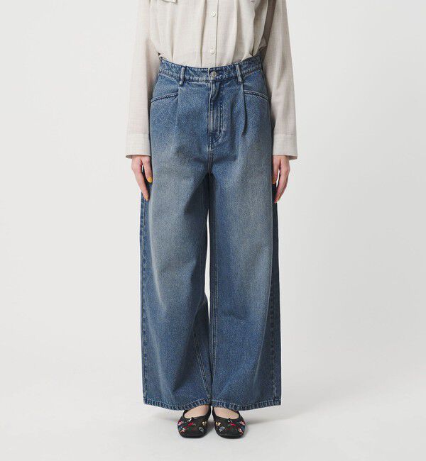 BEAUTY&YOUTH UNITED ARROWS「【WEB限定】タックワイド デニムパンツ」|デニム|