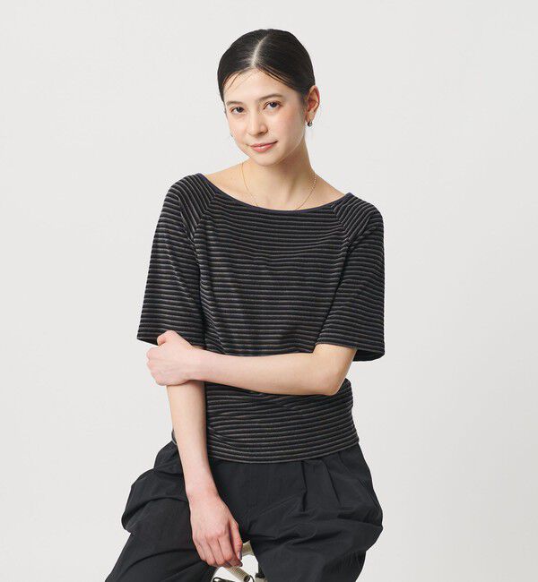 BEAUTY&YOUTH UNITED ARROWS「コットン パイルボーダー 5分袖カットソー」|Tシャツ・カットソー|