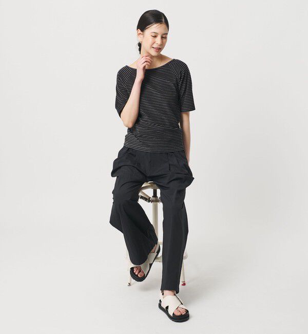 BEAUTY&YOUTH UNITED ARROWS「コットン パイルボーダー 5分袖カットソー」|Tシャツ・カットソー|