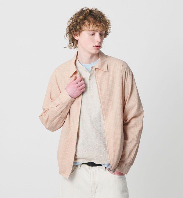 BEAUTY&YOUTH UNITED ARROWS「シャーリング チェック ジップシャツ」|シャツ・ブラウス|