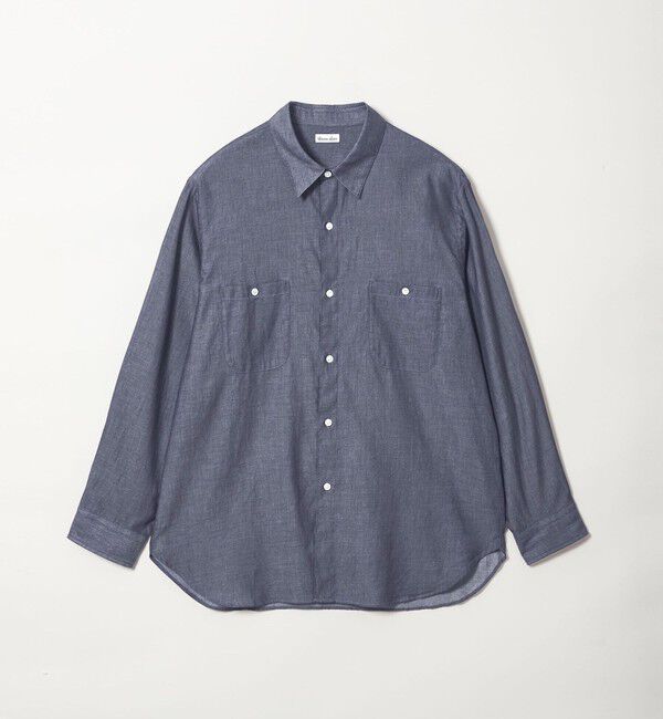 STEVEN ALAN「＜Steven Alan＞ シアーデニム レギュラーカラー シャツ LOOSE」|シャツ・ブラウス|NAVY