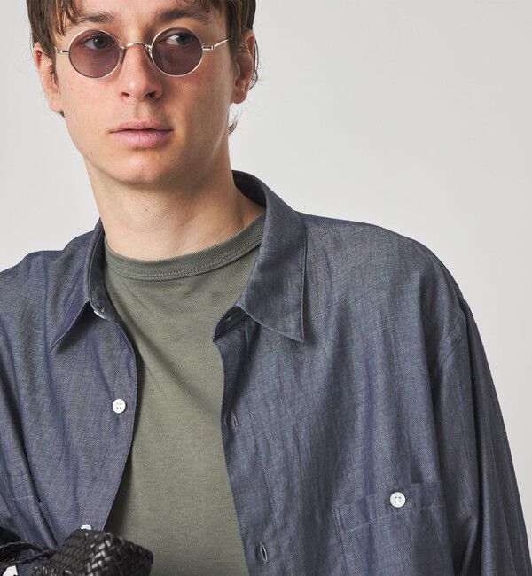 STEVEN ALAN「＜Steven Alan＞ シアーデニム レギュラーカラー シャツ LOOSE」|シャツ・ブラウス|