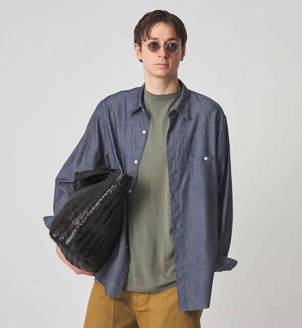 STEVEN ALAN「＜Steven Alan＞ シアーデニム レギュラーカラー シャツ LOOSE」|シャツ・ブラウス|