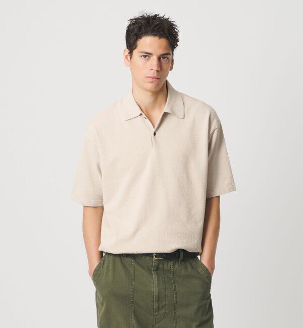 BEAUTY&YOUTH UNITED ARROWS「KNITEE クリンプコットン ニット ポロシャツ ウォッシャブル」|ニット・セーター|