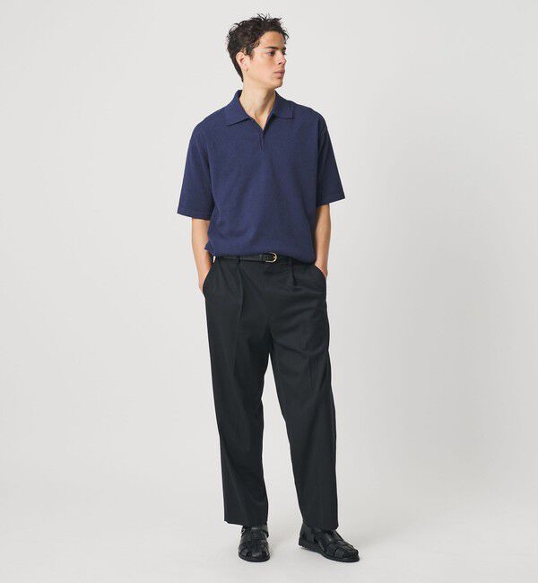 BEAUTY&YOUTH UNITED ARROWS「KNITEE クリンプコットン ニット ポロシャツ ウォッシャブル」|ニット・セーター|