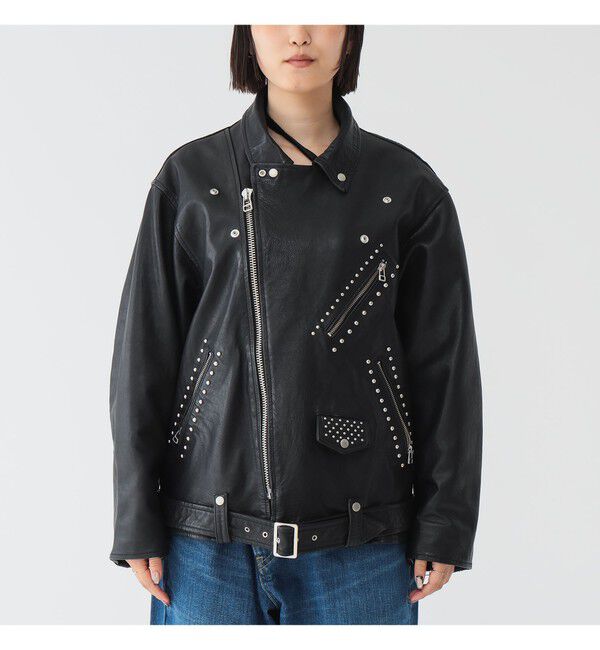 BEAMSBOY「maturely / ダブル ライダース ジャケット」|ブルゾン・スタジャン|