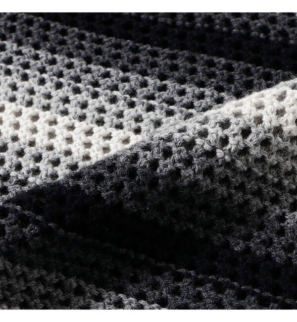 BEAMS「グラデーションボーダー メッシュ クルーネック【ワイドフィット】」|ニット・セーター|