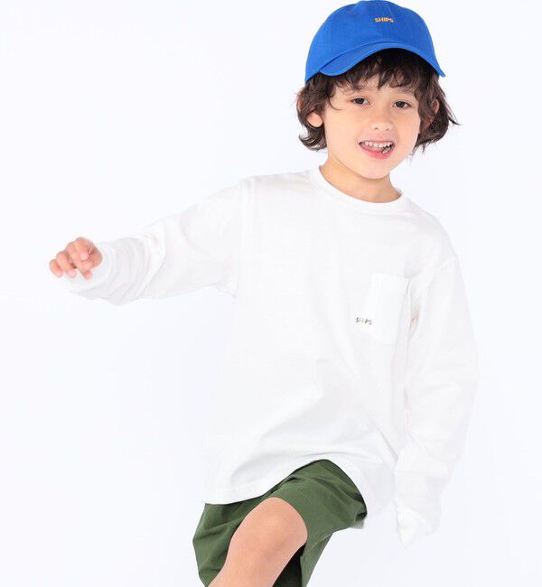 SHIPS KIDS「【WEB限定】SHIPS KIDS:100～160cm / ＜家族おそろい＞SHIPS マイクロロゴ ロングスリーブ TEE」|Tシャツ・カットソー|