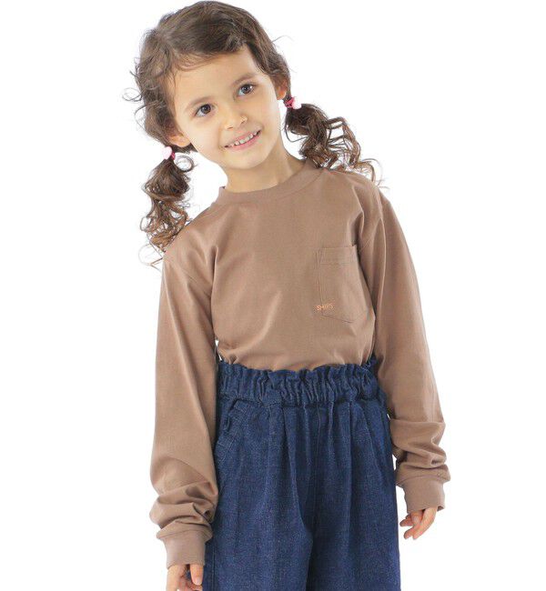 SHIPS KIDS「【WEB限定】SHIPS KIDS:100～160cm / ＜家族おそろい＞SHIPS マイクロロゴ ロングスリーブ TEE」|Tシャツ・カットソー|