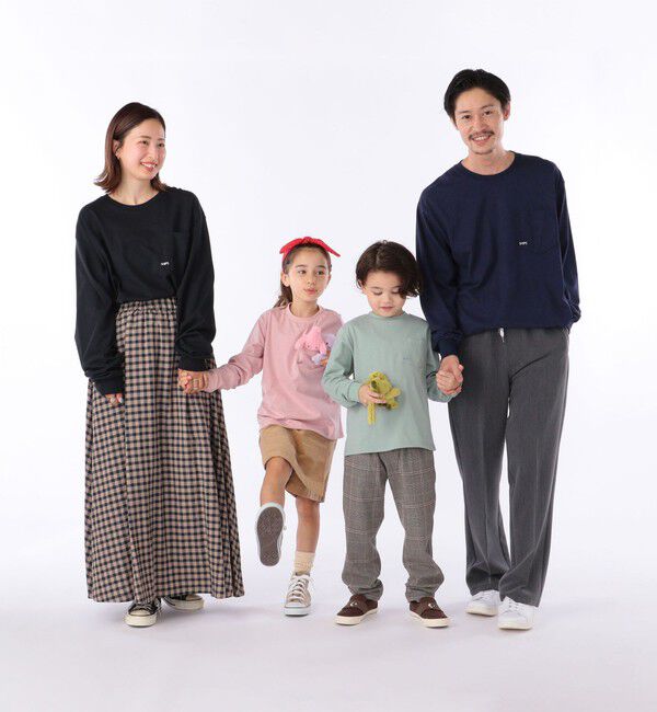 SHIPS KIDS「【WEB限定】SHIPS KIDS:100～160cm / ＜家族おそろい＞SHIPS マイクロロゴ ロングスリーブ TEE」|Tシャツ・カットソー|ピンク