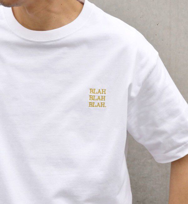 SHIPS any「【WEB限定】SHIPS any: BLAH BLAH BLAH.ワンポイント 刺繍 ルーズ Tシャツ(ユニセックス)◇」|Tシャツ・カットソー|