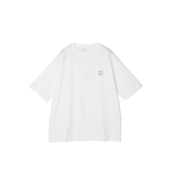 SHIPS any「【WEB限定】SHIPS any: BLAH BLAH BLAH.ワンポイント 刺繍 ルーズ Tシャツ(ユニセックス)◇」|Tシャツ・カットソー|