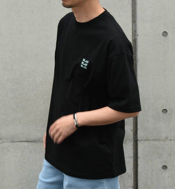 SHIPS any「【WEB限定】SHIPS any: BLAH BLAH BLAH.ワンポイント 刺繍 ルーズ Tシャツ(ユニセックス)◇」|Tシャツ・カットソー|