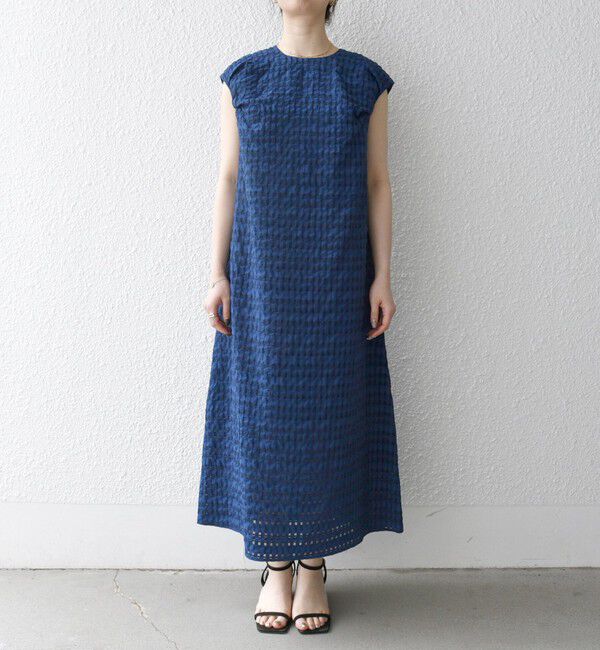 SHIPS any「SHIPS any:〈洗濯機可能〉シアー チェック パフショルダー ワンピース」|ワンピース|