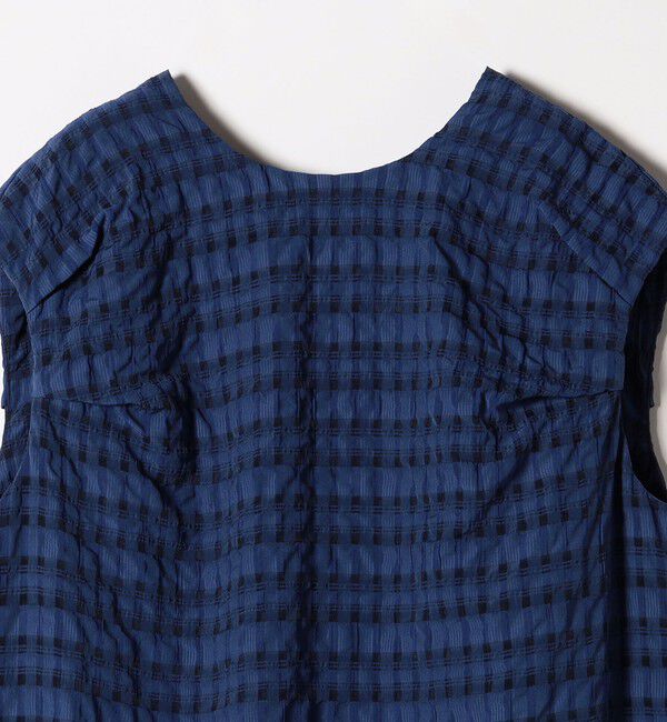 SHIPS any「SHIPS any:〈洗濯機可能〉シアー チェック パフショルダー ワンピース」|ワンピース|