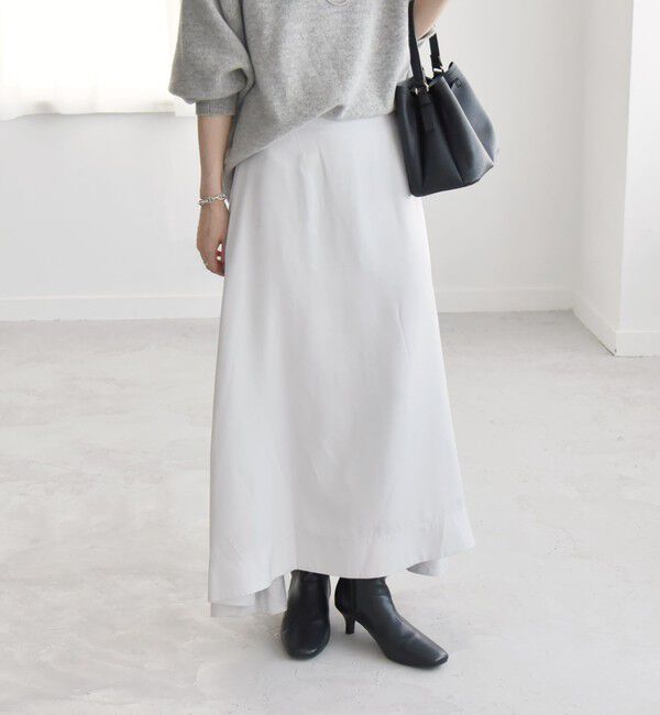 quaranciel「quaranciel:〈洗濯機可能〉シルキー サテン フレア スカート」|フレア|