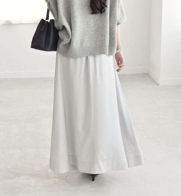 quaranciel「quaranciel:〈洗濯機可能〉シルキー サテン フレア スカート」|フレア|