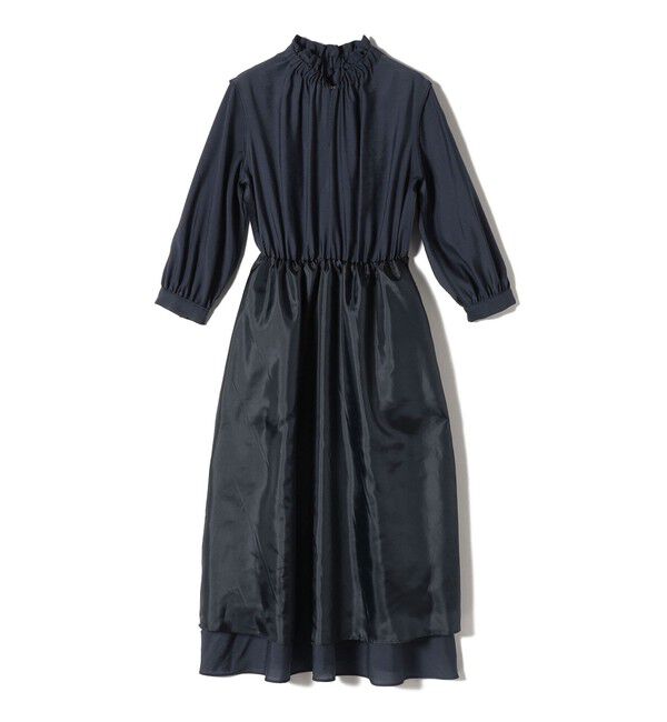 SHIPS for women「〈手洗い可能〉ネック ギャザー 7分袖 ボウタイ ワンピース」|ワンピース|