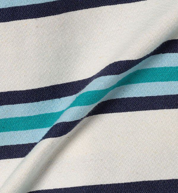 SHIPS any「SHIPS any:キャンバス ボーダー コクーン ノーカラー コート」|ノーカラーコート|