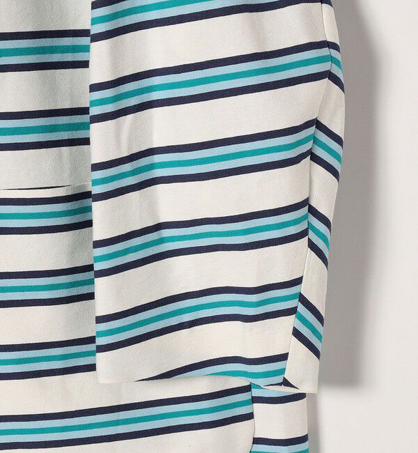 SHIPS any「SHIPS any:キャンバス ボーダー コクーン ノーカラー コート」|ノーカラーコート|