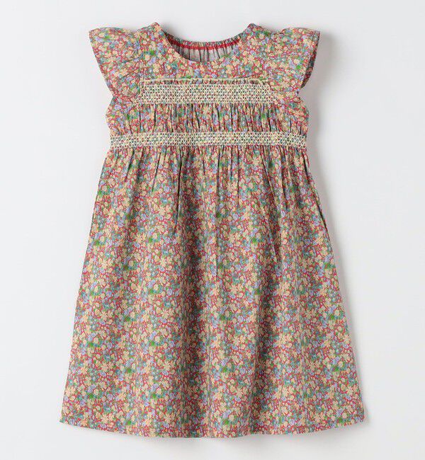 SHIPS Colors 「《一部追加予約》SHIPS Colors:90～140cm /〈洗濯機可能〉スモッキング フラワー ワンピース◆」|ワンピース|オレンジ