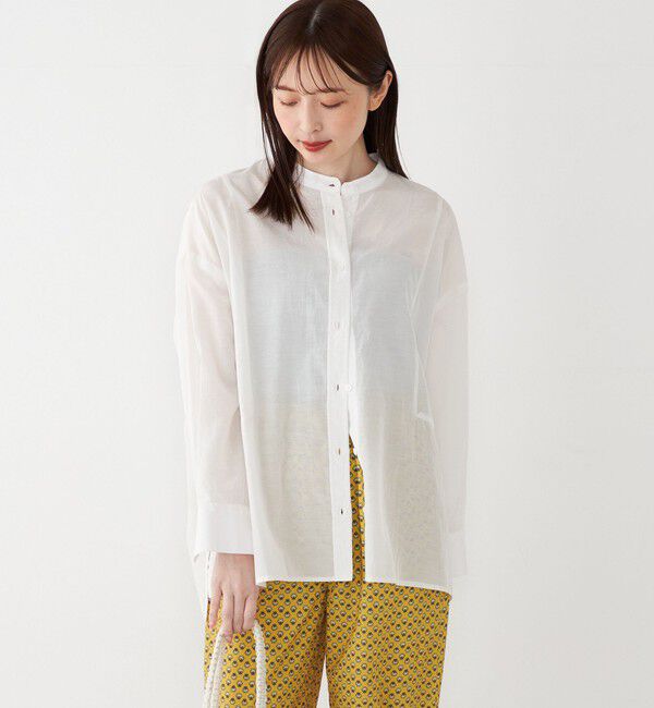 SHIPS Colors 「SHIPS Colors:〈手洗い可能〉キュプラ コットン シアー オーバー シャツ」|シャツ・ブラウス|
