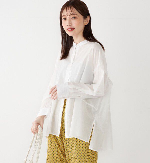 SHIPS Colors 「SHIPS Colors:〈手洗い可能〉キュプラ コットン シアー オーバー シャツ」|シャツ・ブラウス|