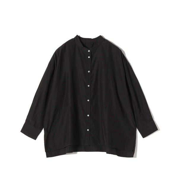 SHIPS Colors 「SHIPS Colors:〈手洗い可能〉キュプラ コットン シアー オーバー シャツ」|シャツ・ブラウス|ブラック