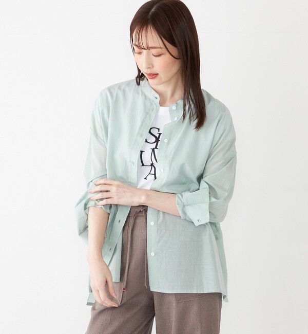 SHIPS Colors 「SHIPS Colors:〈手洗い可能〉キュプラ コットン シアー オーバー シャツ」|シャツ・ブラウス|