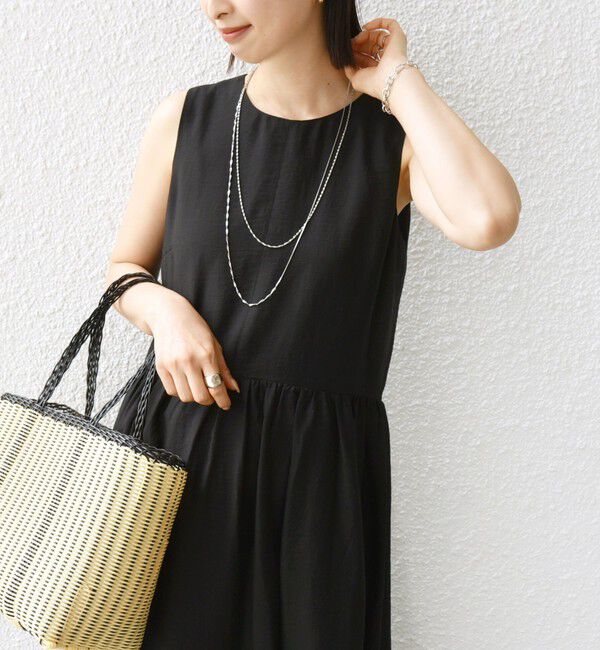SHIPS for women「〈手洗い可能〉シルク混 シアー ノースリーブ ワンピース」|ワンピース|