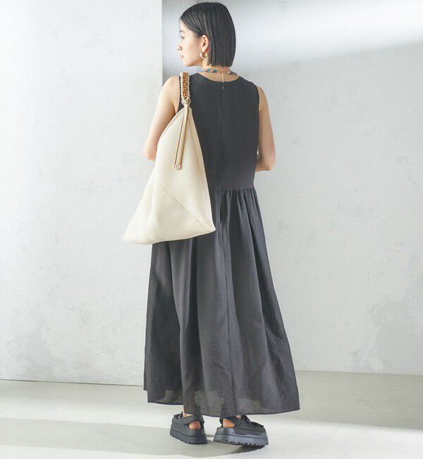 SHIPS for women「〈手洗い可能〉シルク混 シアー ノースリーブ ワンピース」|ワンピース|