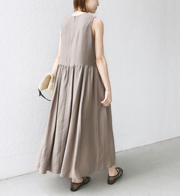 SHIPS for women「〈手洗い可能〉シルク混 シアー ノースリーブ ワンピース」|ワンピース|