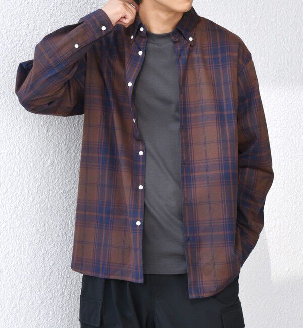 SHIPS any「SHIPS any:〈洗濯機可能〉ブラッシュド トラッド チェック ボタンダウン シャツ◇」|シャツ・ブラウス|
