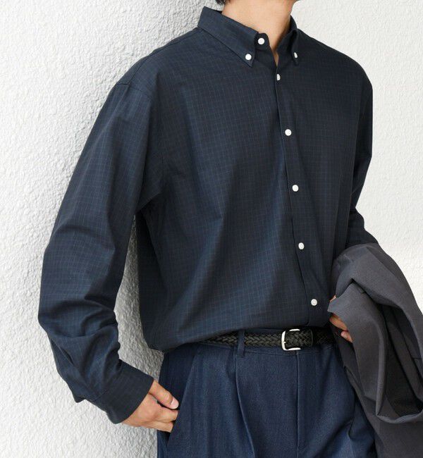 SHIPS any「SHIPS any:〈洗濯機可能〉ブラッシュド トラッド チェック ボタンダウン シャツ◇」|シャツ・ブラウス|ネイビー