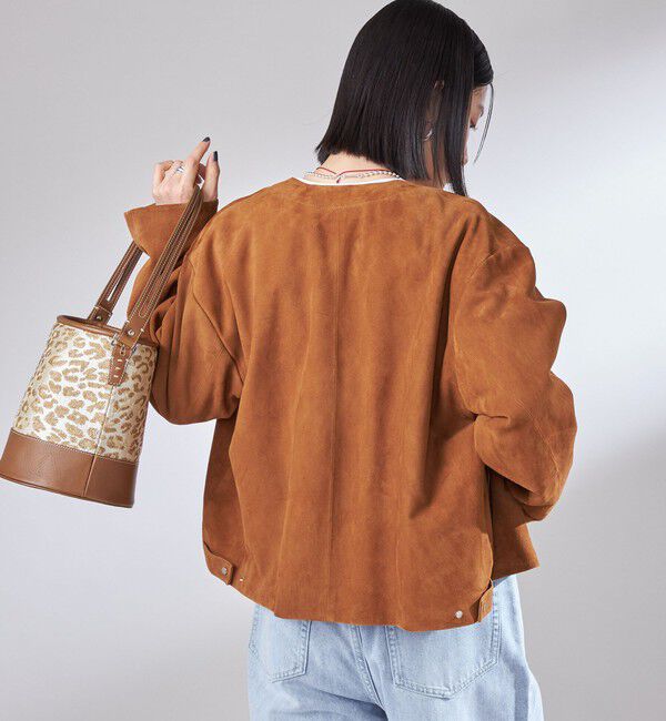 SHIPS for women「ゴート スエード ノーカラー ブルゾン」|ブルゾン・スタジャン|