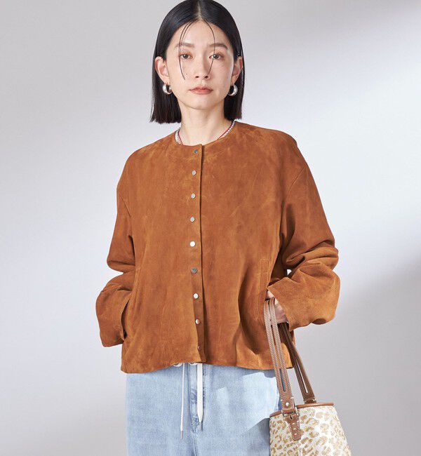 SHIPS for women「ゴート スエード ノーカラー ブルゾン」|ブルゾン・スタジャン|