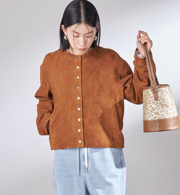 SHIPS for women「ゴート スエード ノーカラー ブルゾン」|ブルゾン・スタジャン|