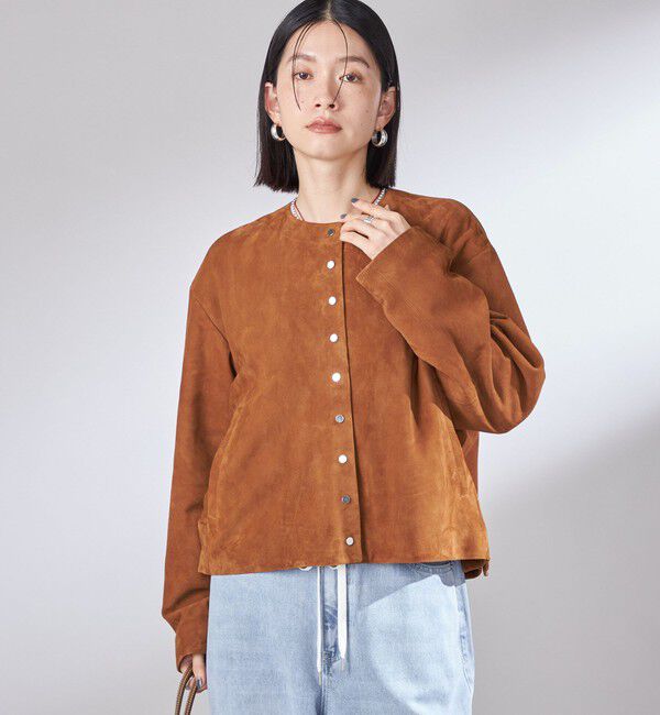 SHIPS for women「ゴート スエード ノーカラー ブルゾン」|ブルゾン・スタジャン|