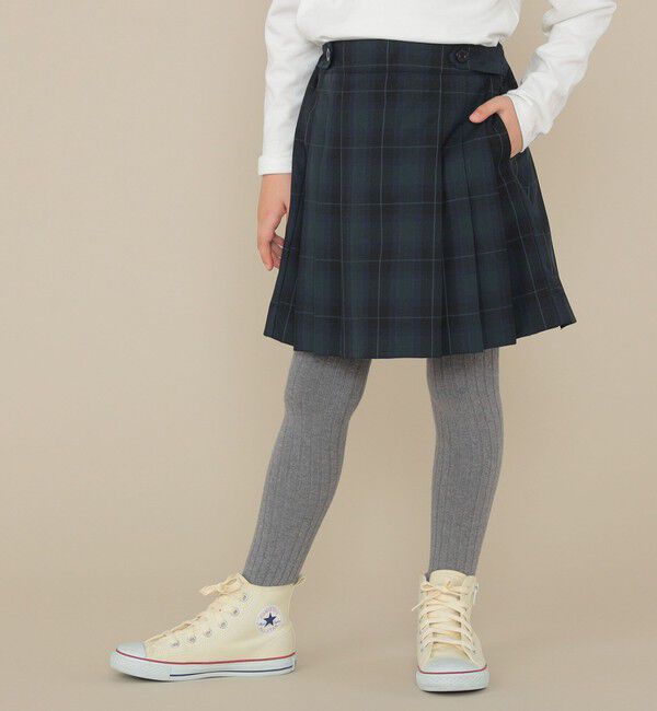 SHIPS KIDS「SHIPS KIDS:100～130cm /セレモニー チェック プリーツ スカート」|スカート|ネイビー